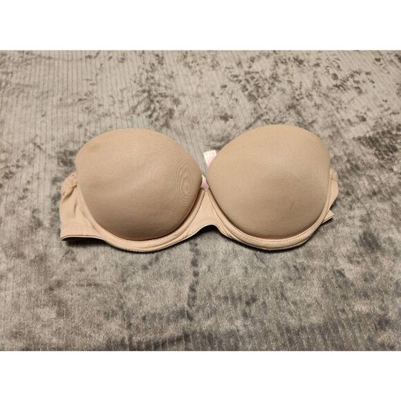 Victoria's Secret PINK Strapless Bra Size 32A Beie Strapless Push Up Bra - Picture 1 of 3
